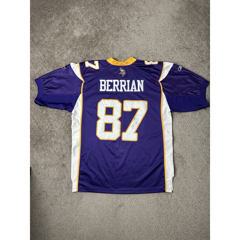 Rare Mens Autograph SIGNER Jersey #87 BERNARD BERRIAN MINNESOTA VIKINGS, Size 50
